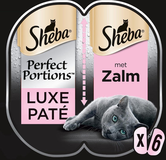  Sheba Perfect Portions Paté Katten Natvoer - Zalm - 48 Stuks