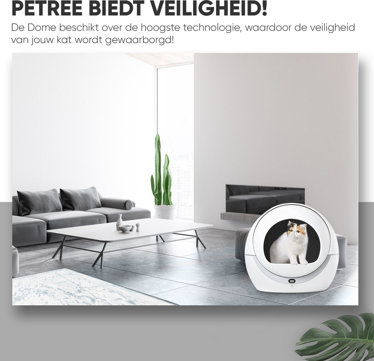  Petree Dome- Zelfreinigende Kattenbak - Automatisch - Katten - Anti-geur - 60 X 35 X 60 Cm
