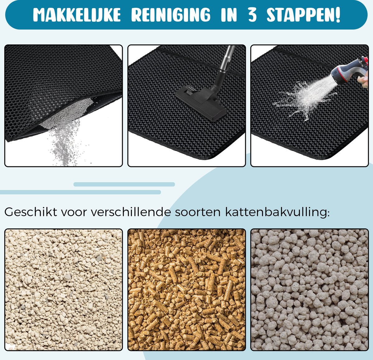 Merkloos Tastelio XXL Kattenbakmat 75x55cm - Groot Kattenbak Mat Met Innovatieve Honingraatstructuur - Dubbele Waterdichte Laag - Katten Bak Mat Met Eenvoudige Reiniging Grit Opvanger