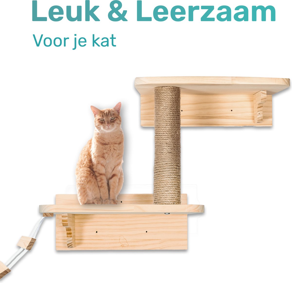  LBB - Katten Klimmuur - Krabpaal Met Muurplank - 60x30x26 Cm - Katten Klim Wand - Krabpaal Muur - Klimmuur Kat - Katten Klim Wand - Ook Voor Zware Katten - Krabpaal Voor Grote Katten - Kattenspeeltjes