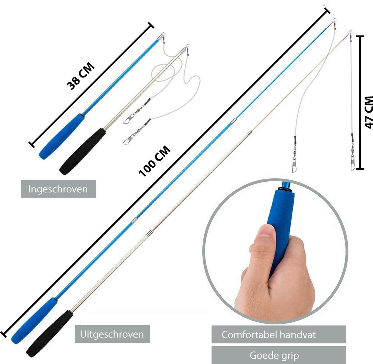  Filo Kattenhengel Set + 12 Kattenspeeltjes – Speelhengels Interactief Kattenspeelgoed – Hengel Kattenspeeltje Kittens - Speelgoed Speelhengel Vis Kat En Kitten
