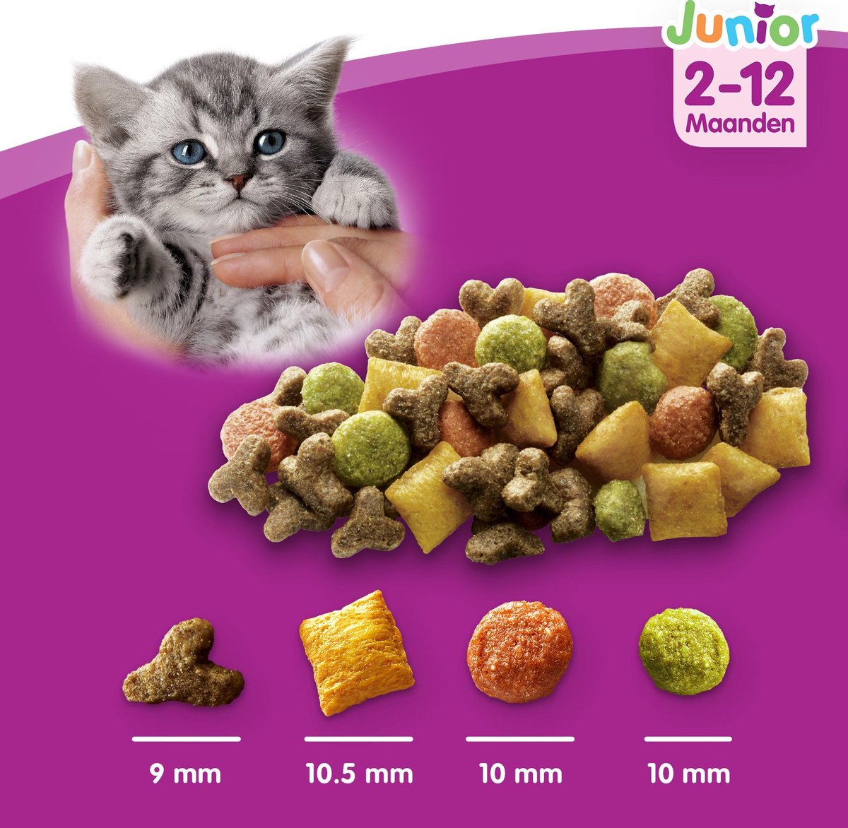  Whiskas Junior - Kattenbrokken - Kip - Zak 6 X 1,9 Kg
