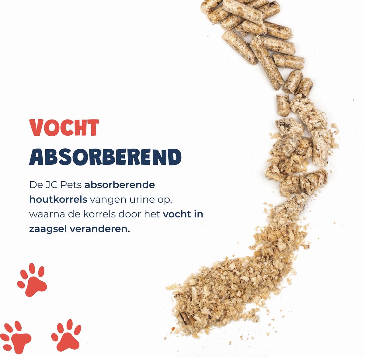  JC Pets Kattenbakvulling - 2 Zakken Houtkorrels X 16 L (32 L - 20 KG)