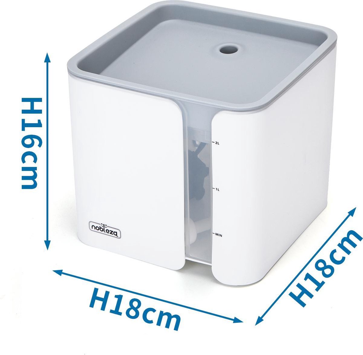  Nobleza USB Drinkfontein Voor Hond/Kat - 2L - Incl. 2 Filters - Wit