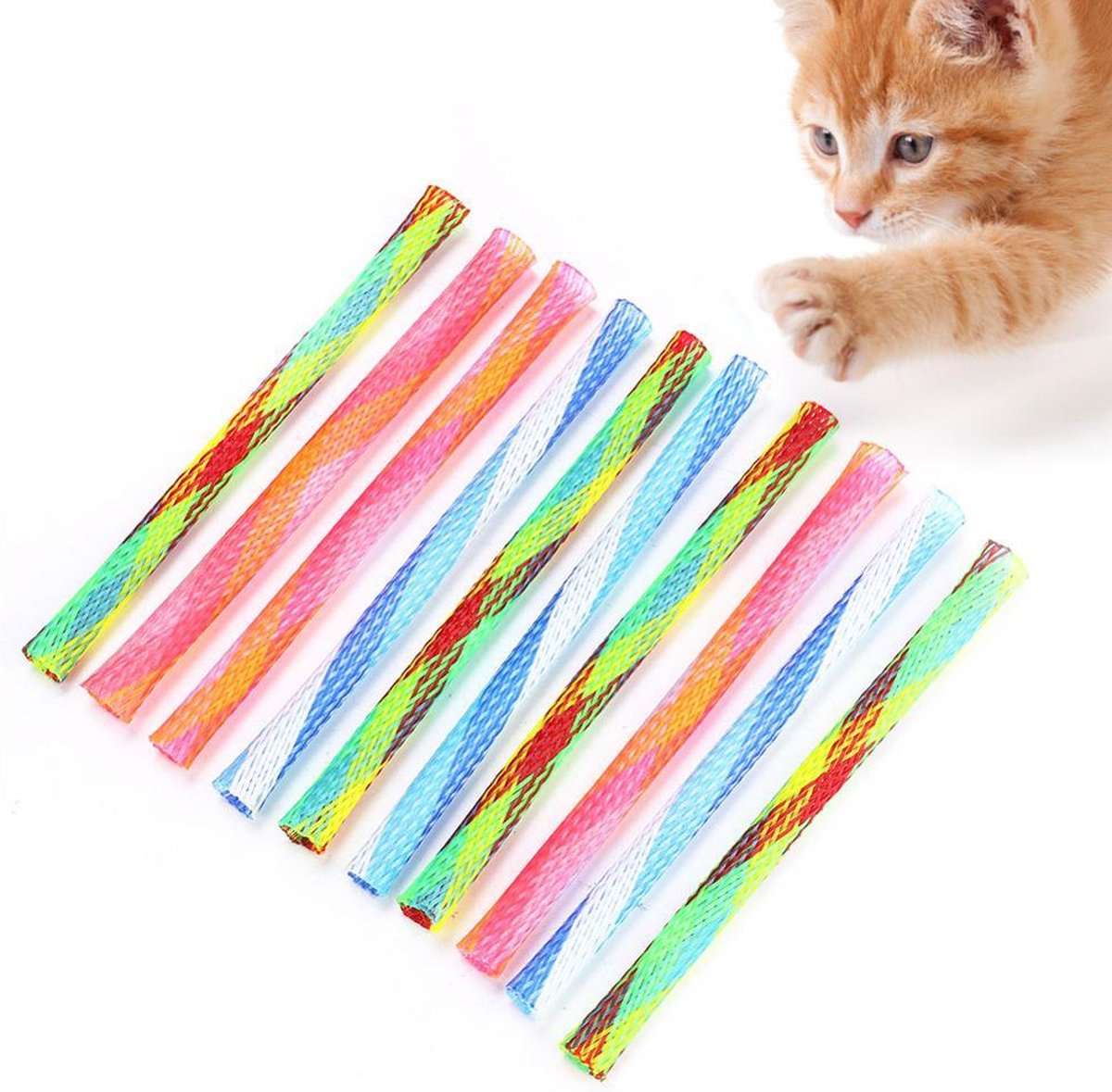 Merkloos Katten Boinks Springveren (10 Stuks) - Kattenspeelgoed – Kattenspeeltjes - Speelgoed Voor Katten Veertjes - Kitten Speeltjes Springveertjes – Kattenveertjes - Kat Speeltje Springveer | Diverse Kleuren