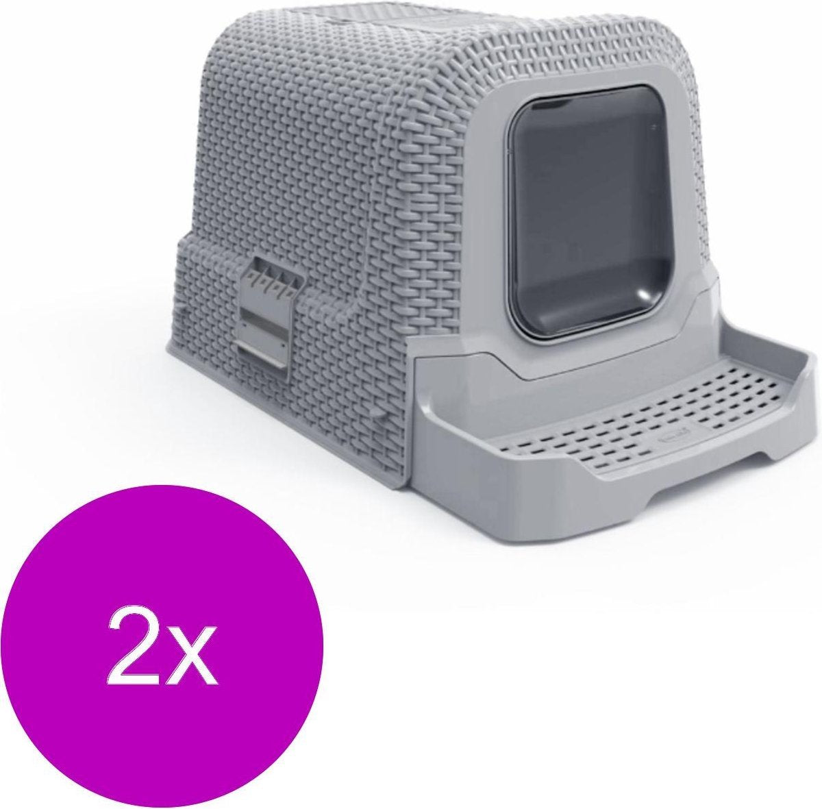  Adori Kattentoilet Rattan 69x42x41 Cm - Kattenbak - 2 X Grijs