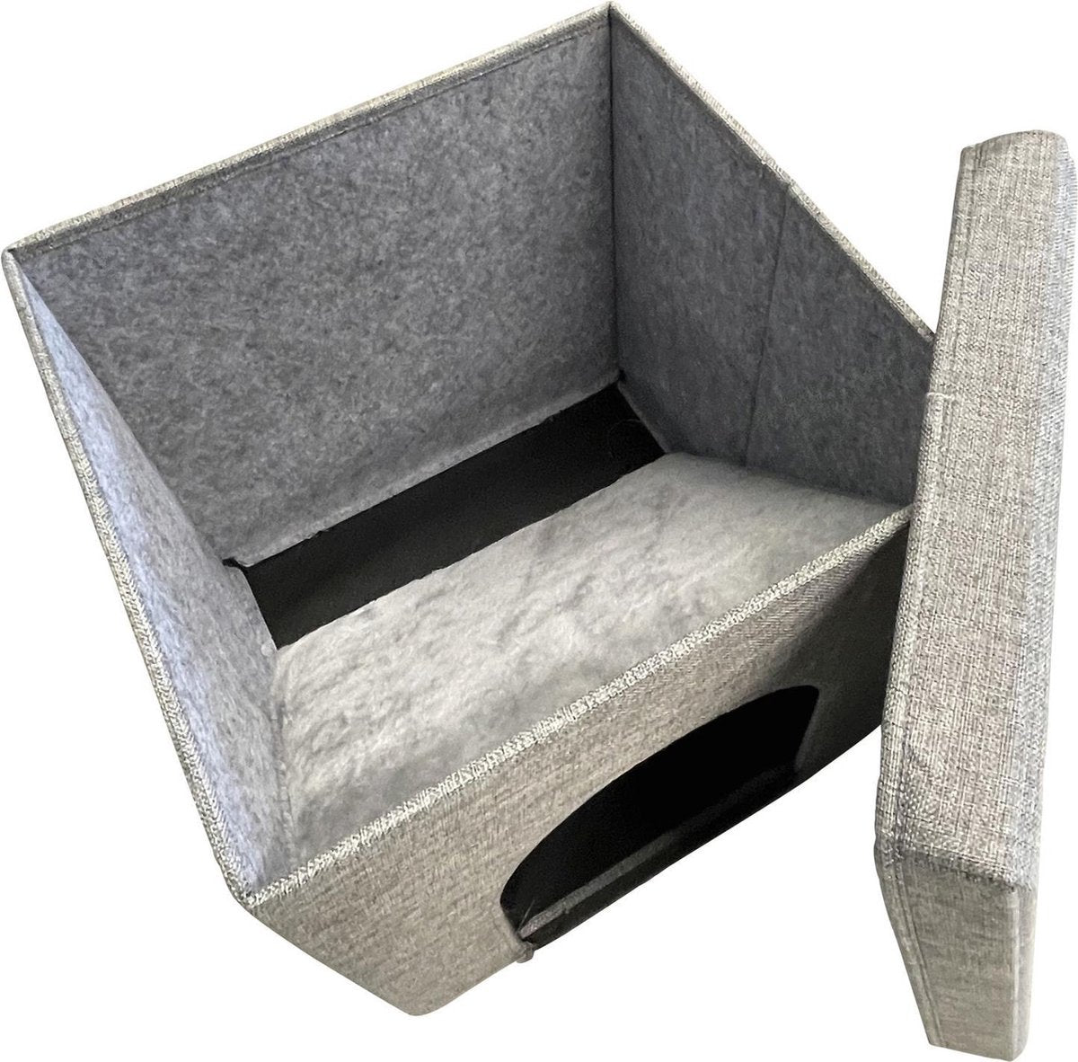  Adori Kattenhuis Met Poef Moon - Kattenmand - 36.5x36.5x36.5 Cm Grijs