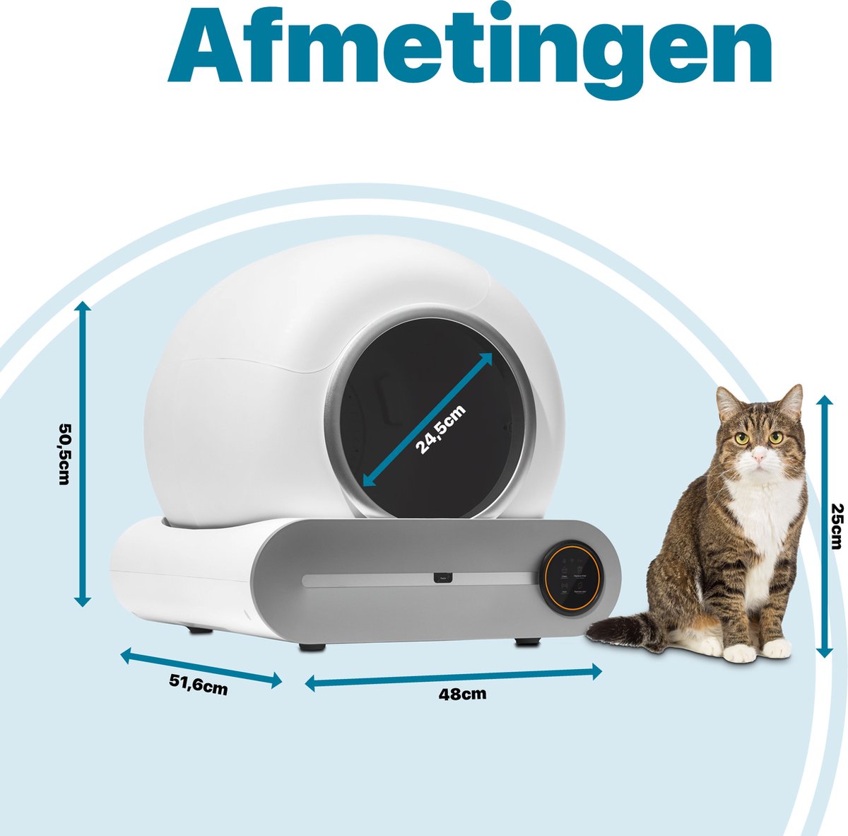  BOME Automatische Kattenbak - Zelfreinigende Kattenbak - Met App En Touchscreen - 65L