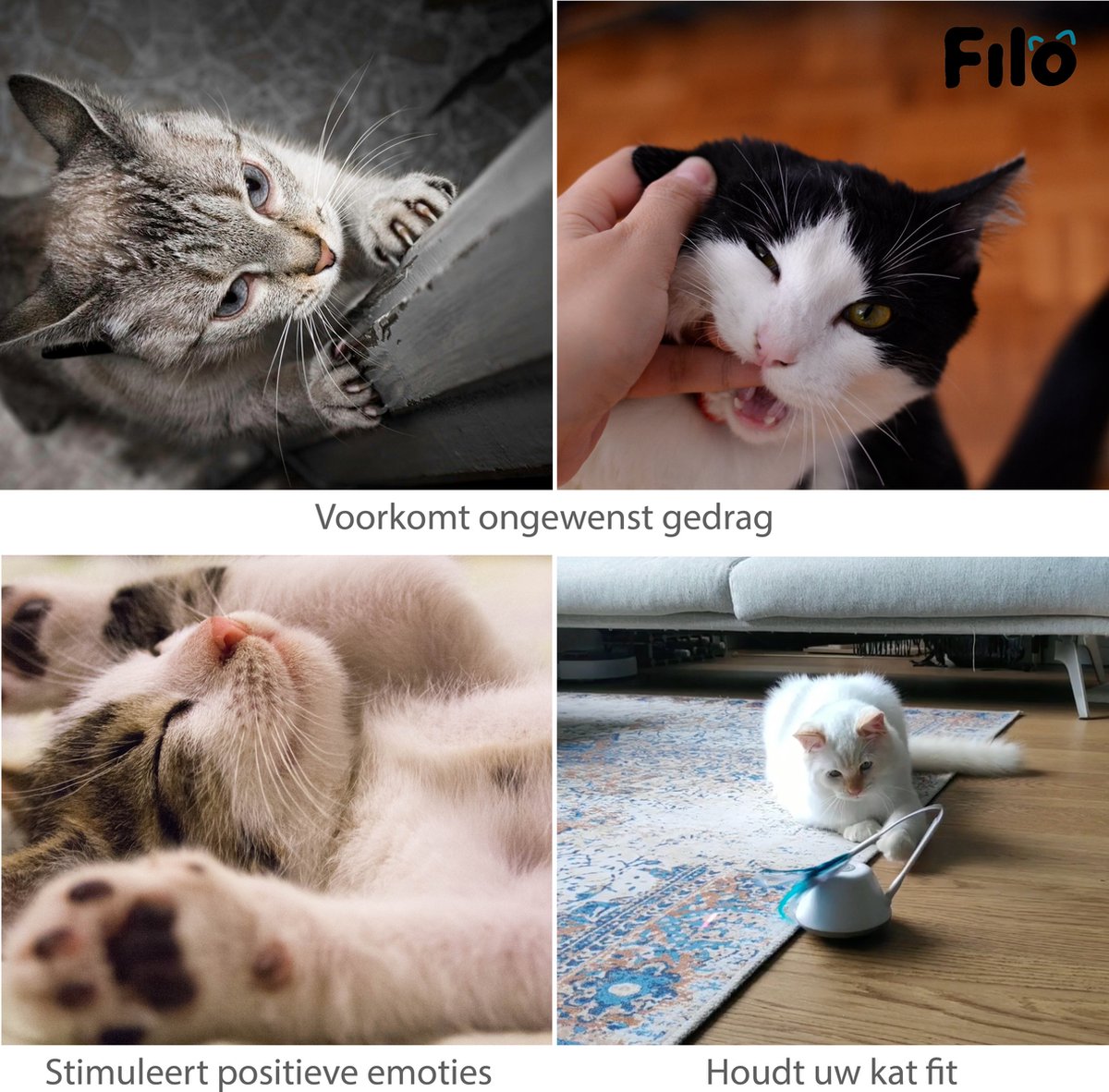  Filo Elektrisch Rijdend Kattenspeelgoed Met Laser - Rijdend Kattenspeeltje - Automatisch Interactief Speelgoed Katten - Kattencadeaus - Elektronisch Speelgoed Kittens - Kat - Kitten - Laserspeelgoed - Kado