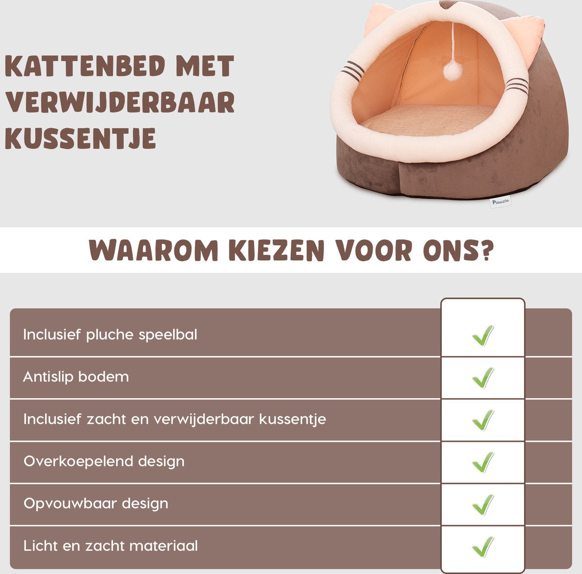  Kattenmand - Kattenhuis - Kattenbed - Kattenhangmat - Poezenmand - Kattenkussen - 40 Cm