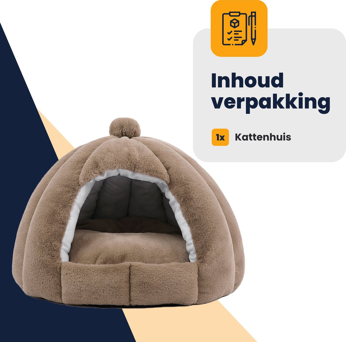  MIRO Katten Huis - Kattenhuizen - Kattenhok - Kattenmand - Dierenhuis - Extra Zacht - Bruin