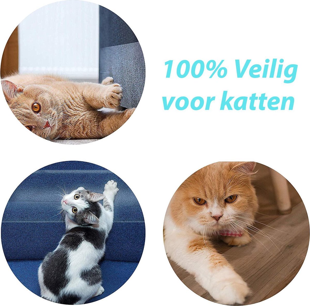  Vitamo™ Katten Anti Krab Training Sheets 6+2 Stuks Gratis - Meubelbescherming - Krabben - Diervriendelijke Trainingstape - Tegen Krabschade - Géén Punaises Nodig - Plakt Aan Beide Zijden - Transparant En Extra Groot - XL Vellen