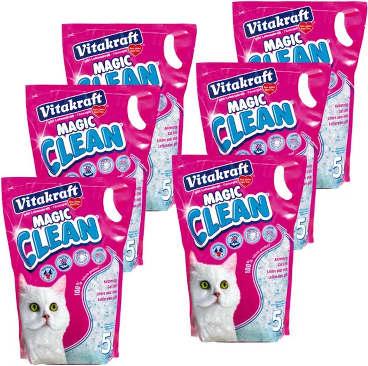  Vitakraft Magic Clean - Kattenbakvulling - 6 X 5 L