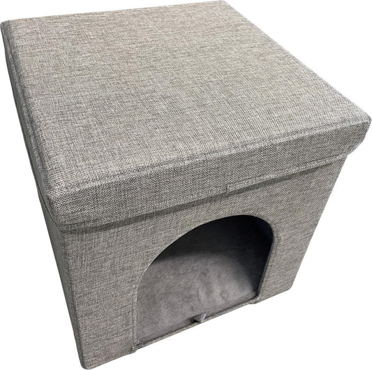  Adori Kattenhuis Met Poef Moon - Kattenmand - 36.5x36.5x36.5 Cm Grijs