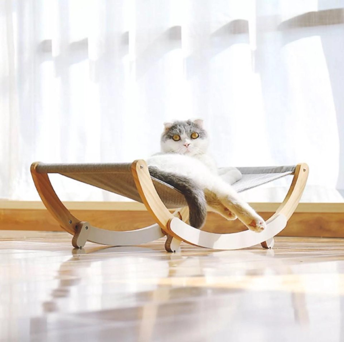 OEM 2 In 1 Multifunctionele Kat Hangmatten Bed Seat Stoel Schudbaar Ademend Anti Slip Kat Huis Thuis Lounger Stabiele Hout Shaker