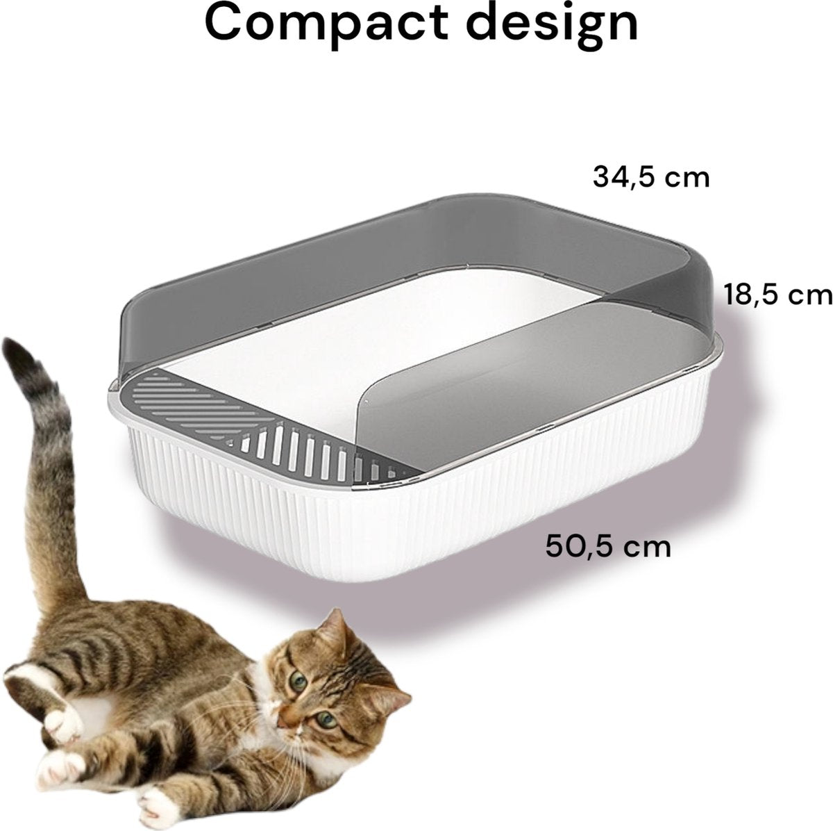 Merkloos Kattenbak - Zwart - Open - Incl. Schep - Modern - Hip - Trendy - Design Kattenbak