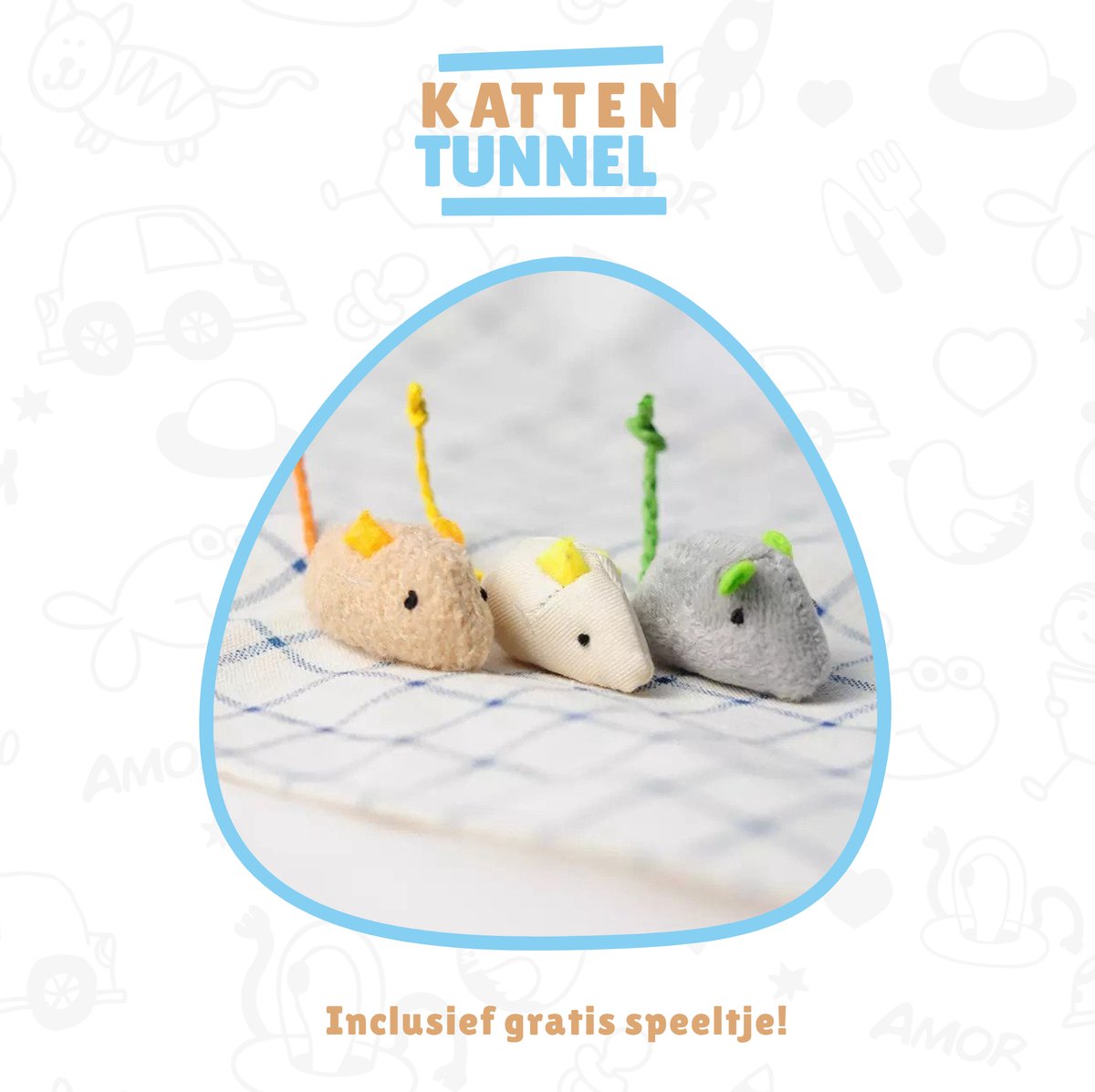  Kattentunnel - Tunnel Kat - Kattenmand - Kattenhuis - Speel Tunnel Kat - Premium