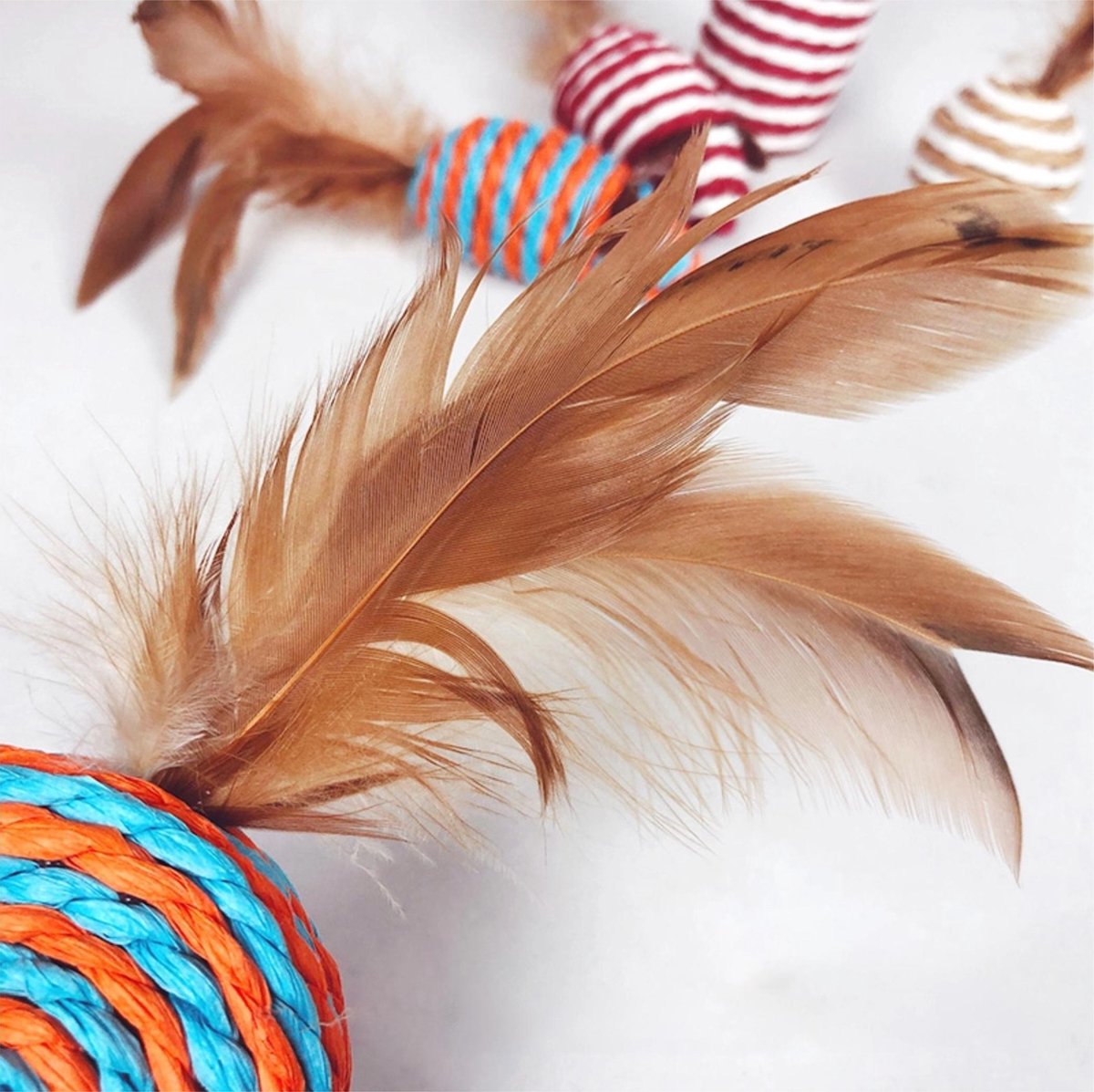  Make Life Beautiful® - Kattenspeeltjes Set - 7-delig - Kattenspeelgoed - Kattenhengel - Speelmuisjes - Kattenspeelgoed Set