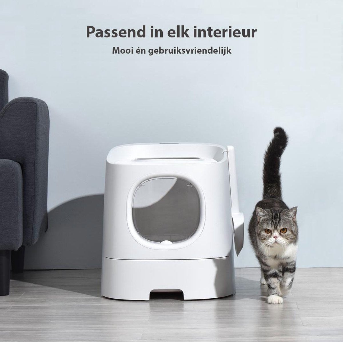  Skipoo Kattenbak Space Series - Kattenmand Met Lade - Inclusief Kattenbak Schep - Grote Kattenbak
