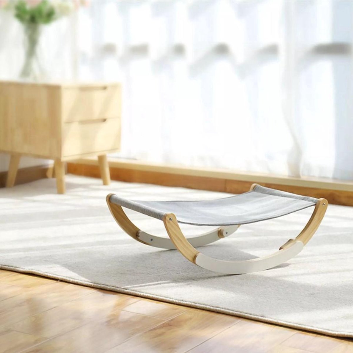  LuxeBass 2-In-1 Katten Hangmat | Hangmat Kat Met Optioneel Wiegfunctie | Wiegen Of Stabiel