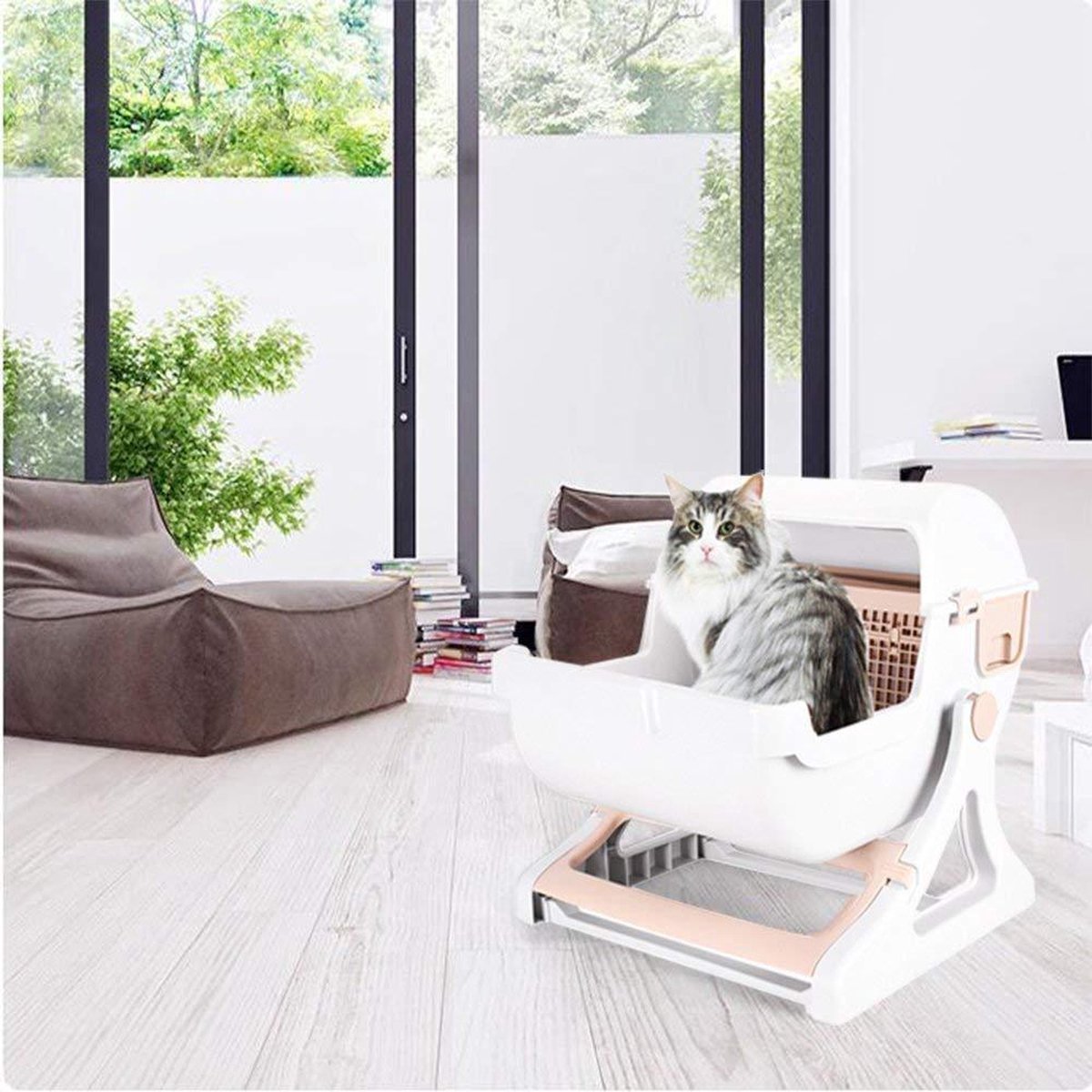  Eyzo Zelfreinigende Kattenbak Roze - 50x50x46 Cm - Toilet Voor Katten