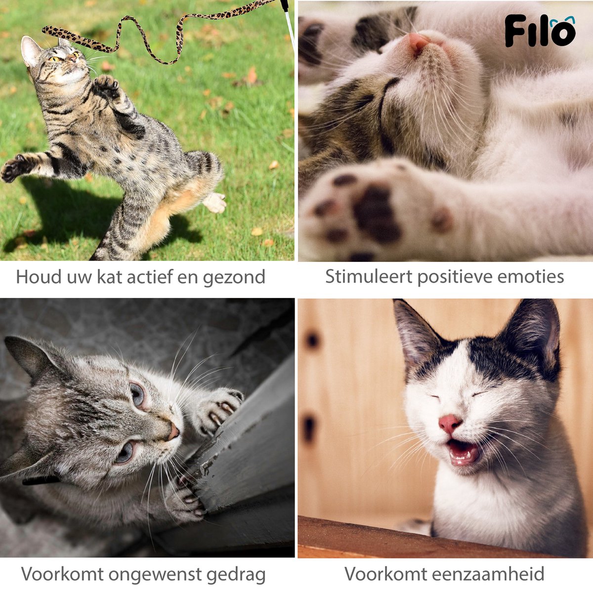  Filo Kattenspeelgoed Set 30 Stuks - Kattenspeeltje Kattentunnel - Kattenhengel - Kattenveertjes - Vis Met Kattenkruid - Kattenspeeltjes Intelligentie Kitten - Interactief Speelgoed Katten - Poezen Speeltjes