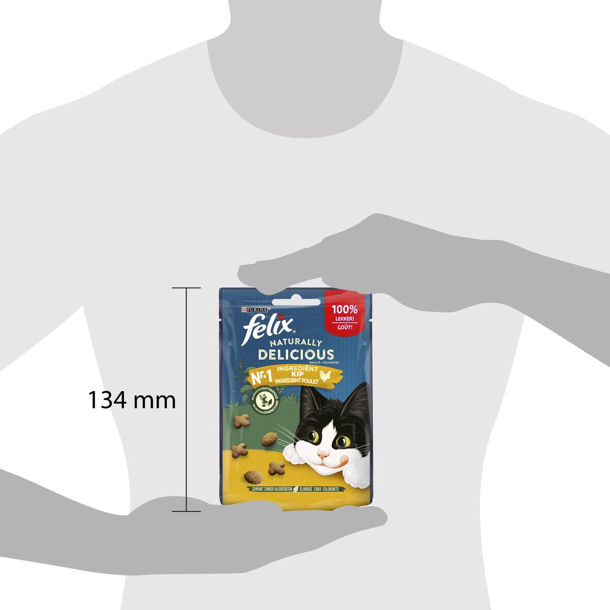  Felix Naturally Delicious Kip &amp; Catnip - Kattensnacks - 8 X 50g