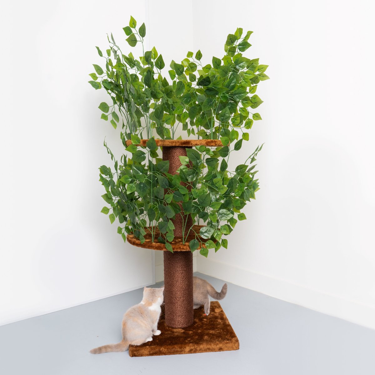  RHRQuality Krabpaal Design Natural Leaves Bruin Met Bladeren