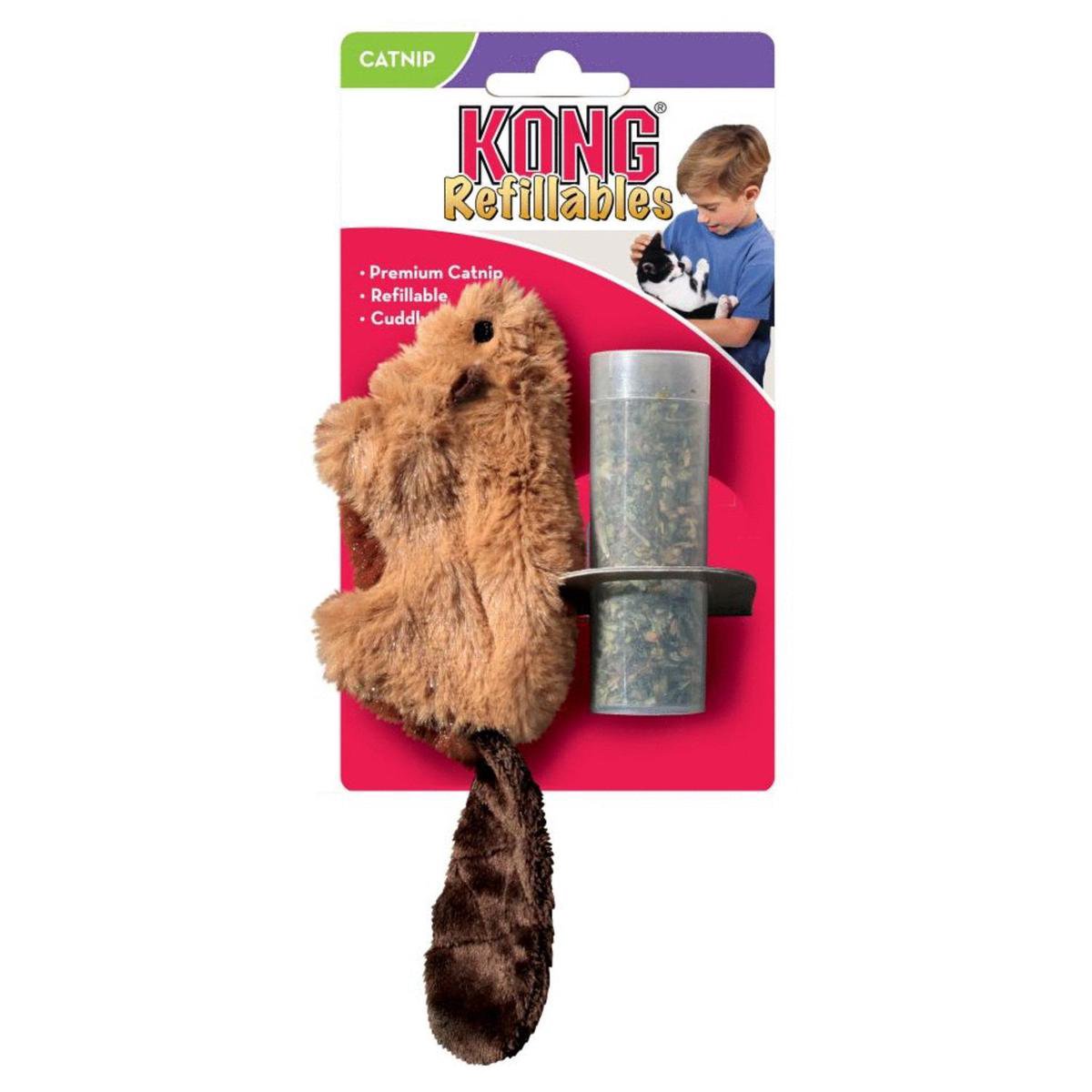  Kong Kat Catnip Bever - Speelmuis - Bruin - 3,8 X 4,5 X 4,2