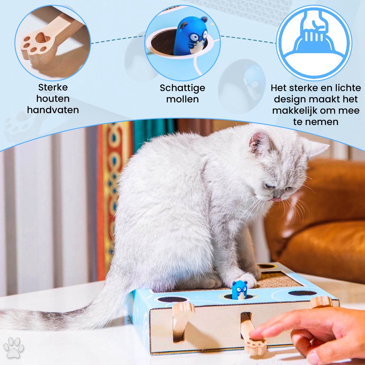  Sla De Mol Kattenspeeltje - Katten Speelgoed - Kattenspeelgoed - Kattenspeeltjes - Kattenspeeltjes Intelligentie - Kattenspeelgoed Intelligentie