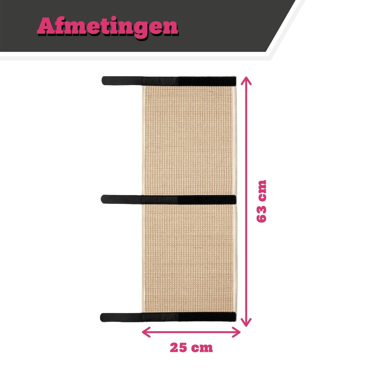  Make Me Purr Krabmat Met Klittenband (63x25 Cm) - Sisal Krabpaal Voor Katten - Kat Krab Mat Voor Tafelpoot - Tafel Krab Paal Meubel - Kitten Krappaal - Krabmeubel Van Sisaltouw - Meubelbescherming