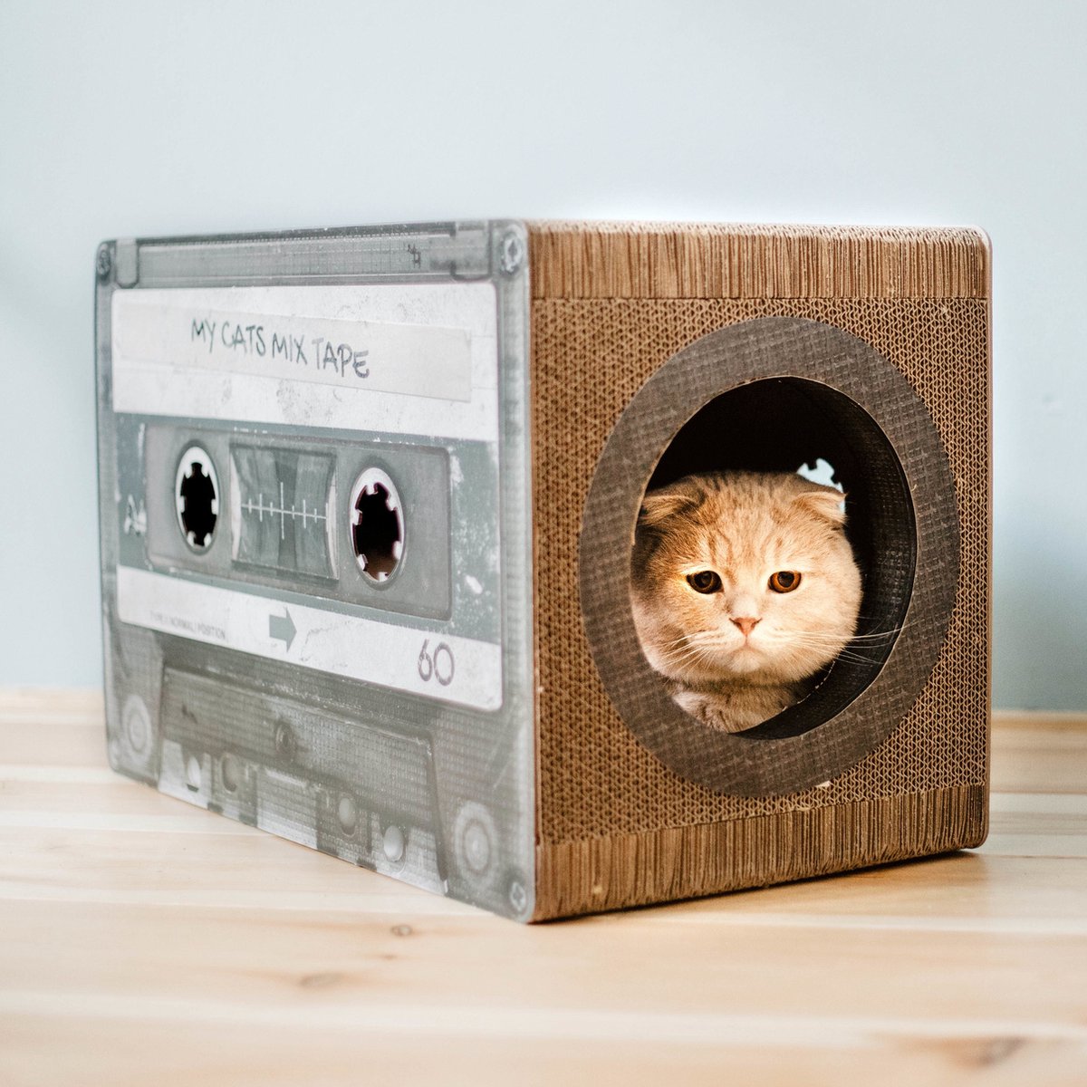  District 70 MIXTAPE - Trendy Retro Krabmeubel Van Duurzaam Karton - Omkeerbaar In Zwart - 54x35x31cm - Zwart