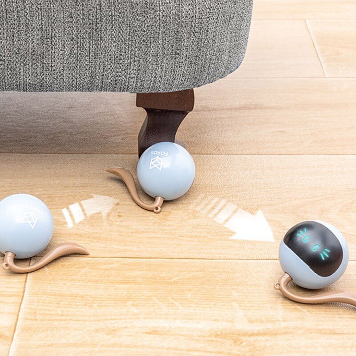  Otiume Interactieve Speelbal - Slimme Interactieve Jaag Speeltje Voor Katten - Kattenspeeltjes - Intelligente Jaagbal - AI -USB Oplaadbaar - LED - Blauw