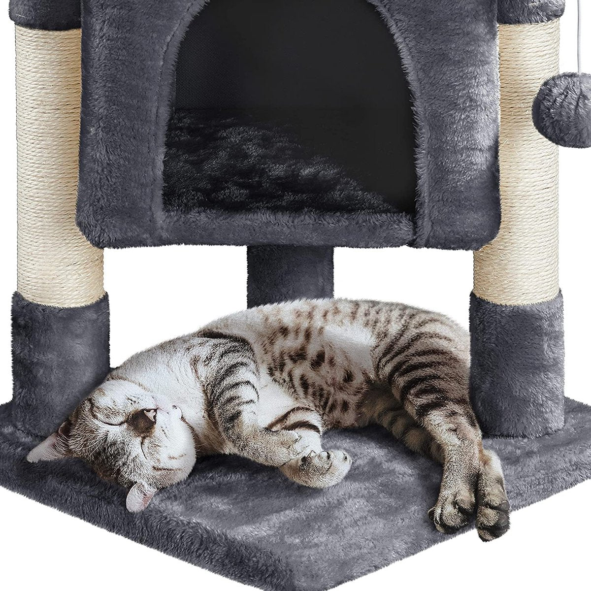  Yaheetech Krabpaal Kleine Kattenkrabpaal Met Grote Kattenholte Pluche Kattenboom Kattenmeubel Speelboom Voor Kleine Katten