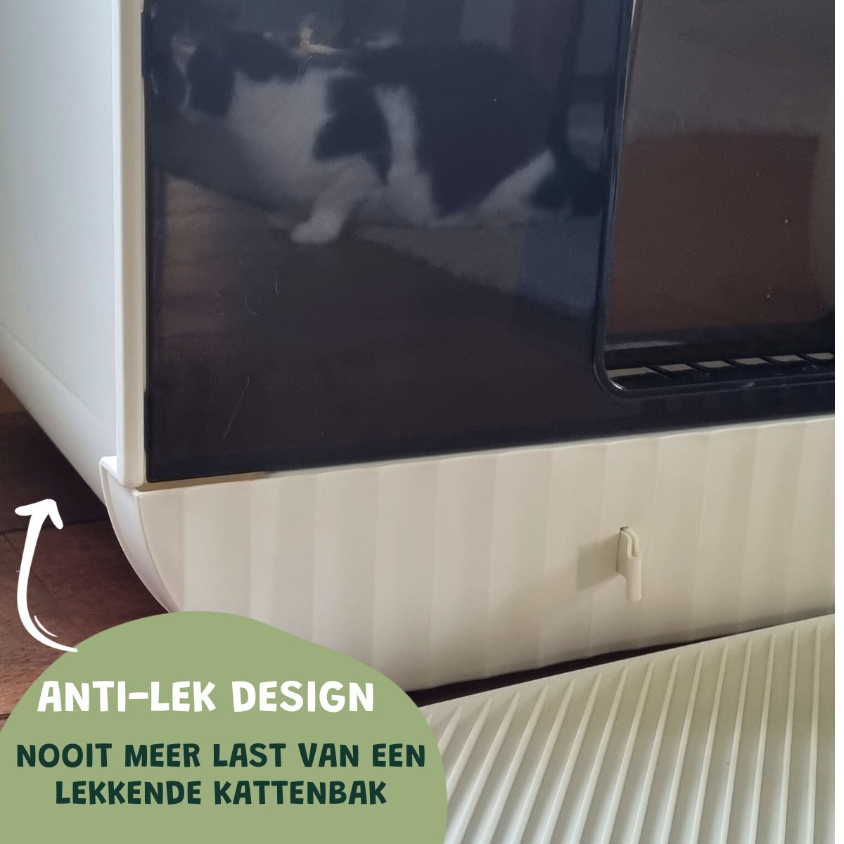  De Blaffende Kat Moderne Kattenbak - Met Uitneembare Lade En Kattenbak Mat