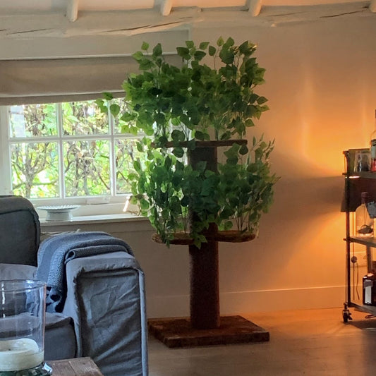  RHRQuality Krabpaal Design Natural Leaves Bruin Met Bladeren