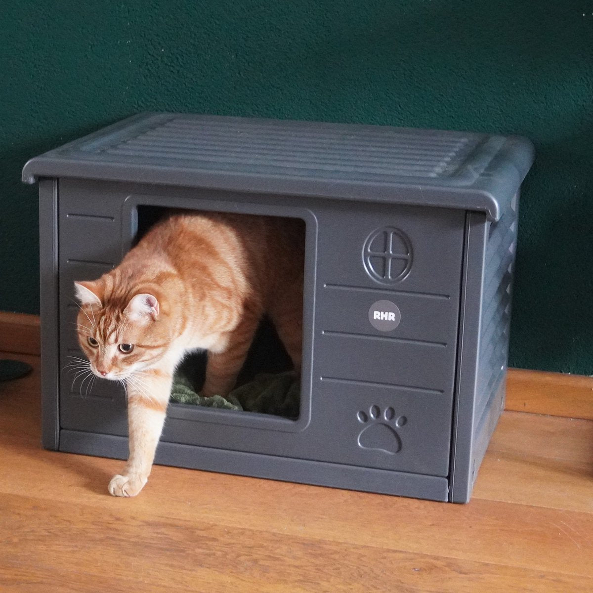  RHRQuality Kattenhuis Voor Binnen En Buiten Kattenhok Villa De Luxe Grijs