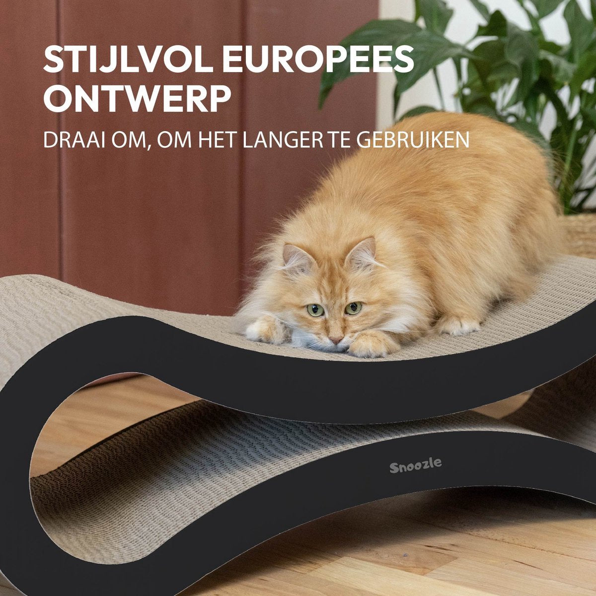  Snoozle Loop Krabpaal Voor Katten - Zwart - 86cm - Krabmeubel Voor Grote Katten - Karton