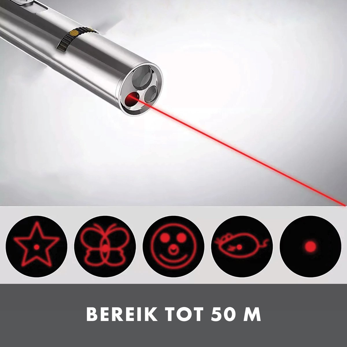 Merkloos Laserpen - Laserlamp - Laserpointer - Laser - Zaklamp - UV-Licht - Multifunctioneel - 7 Verschillende Standen - Dierenspeelgoed - USB-oplaadbaar
