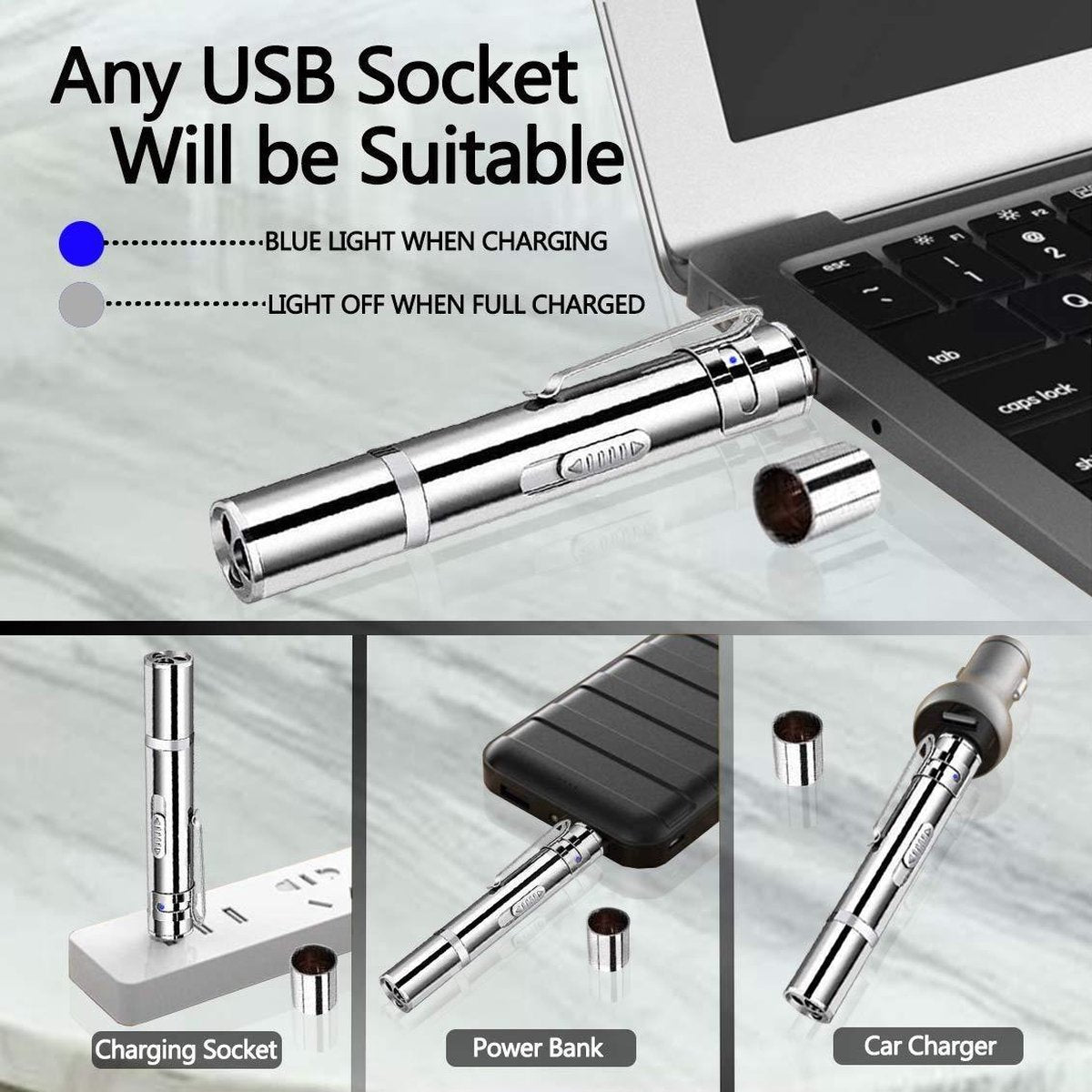  USB Laserpen-7 In 1- Kattenspeelgoed-rode Laser- Fluwelen Opbergzakje- LED- UV Licht- USB Oplaadbaar- Laserlampje- Nieuw Model 2020