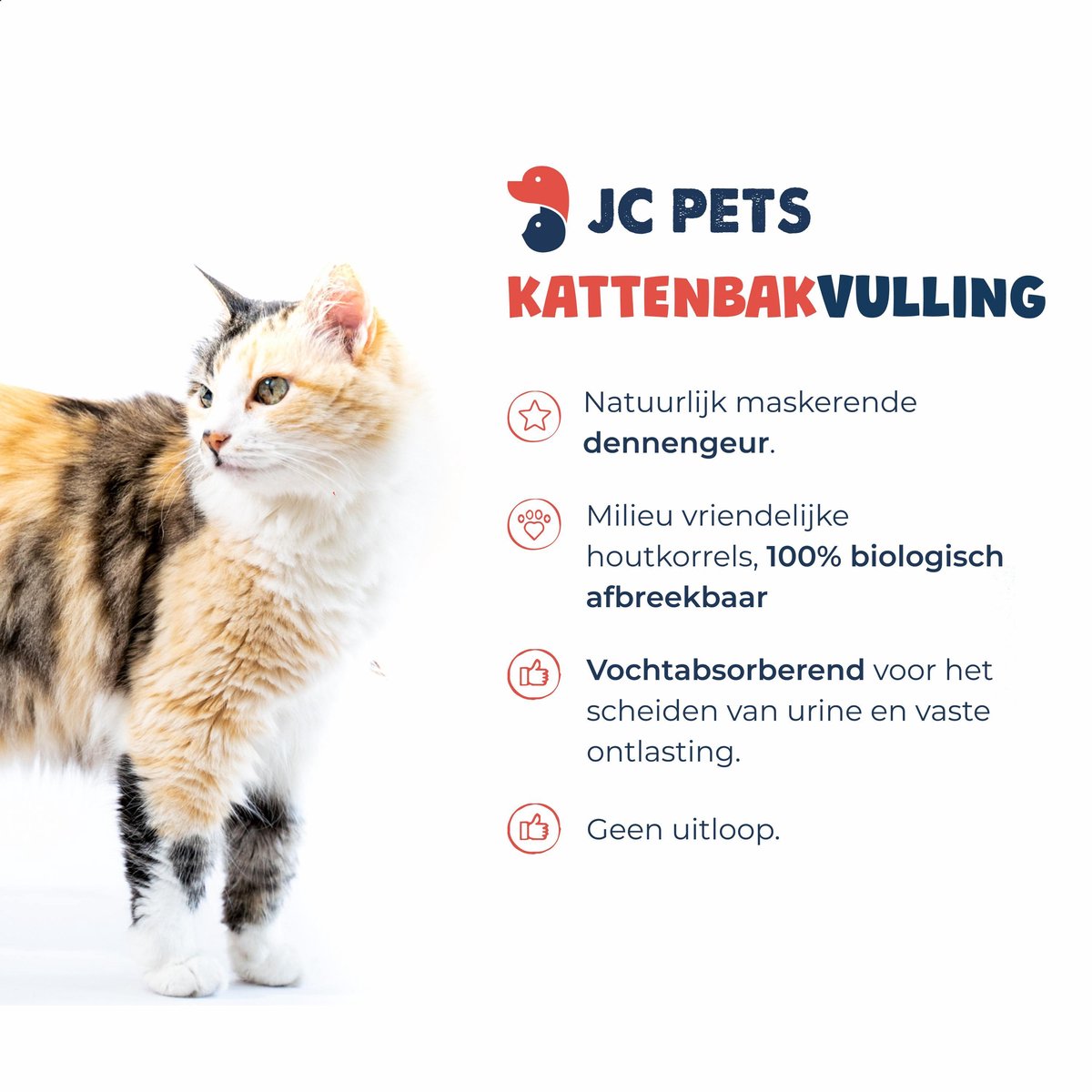  JC Pets Kattenbakvulling - 2 Zakken Houtkorrels X 16 L (32 L - 20 KG)