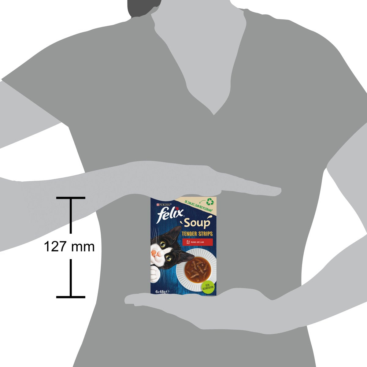 Felix Soup Tender Strips Met Rund, Kip &amp; Lam - Katten Natvoer - 24 X 48g