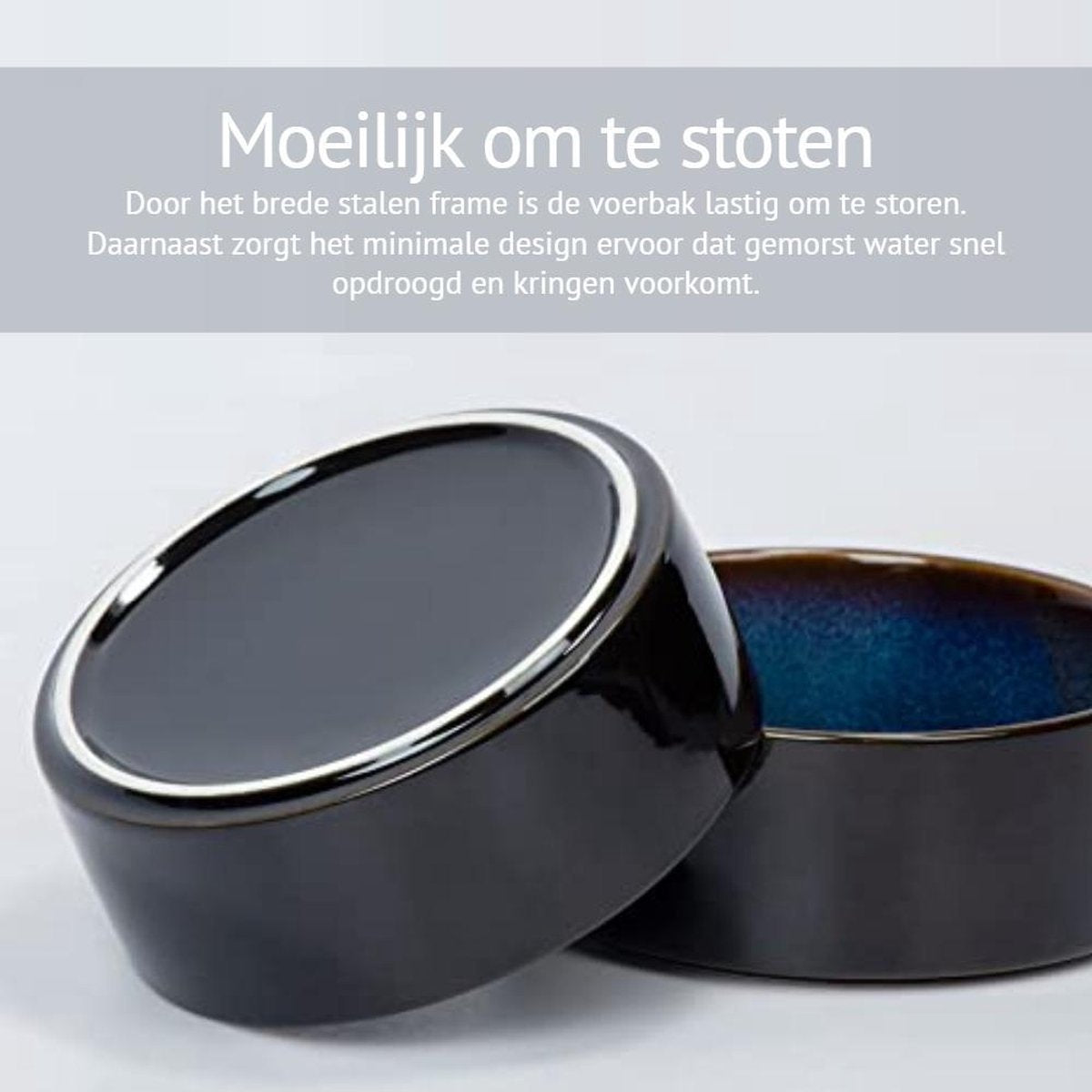  GIZMO 2x Voerbak Kat - 400 Ml - Groen - Keramische Drink- &amp; Voerbakken Met Standaard - 13 Cm - 2 Stuks