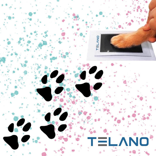 Merkloos Telano® Pootafdruk Hond Of Kat - Afdruk Huisdier Poes Maken - Zwart
