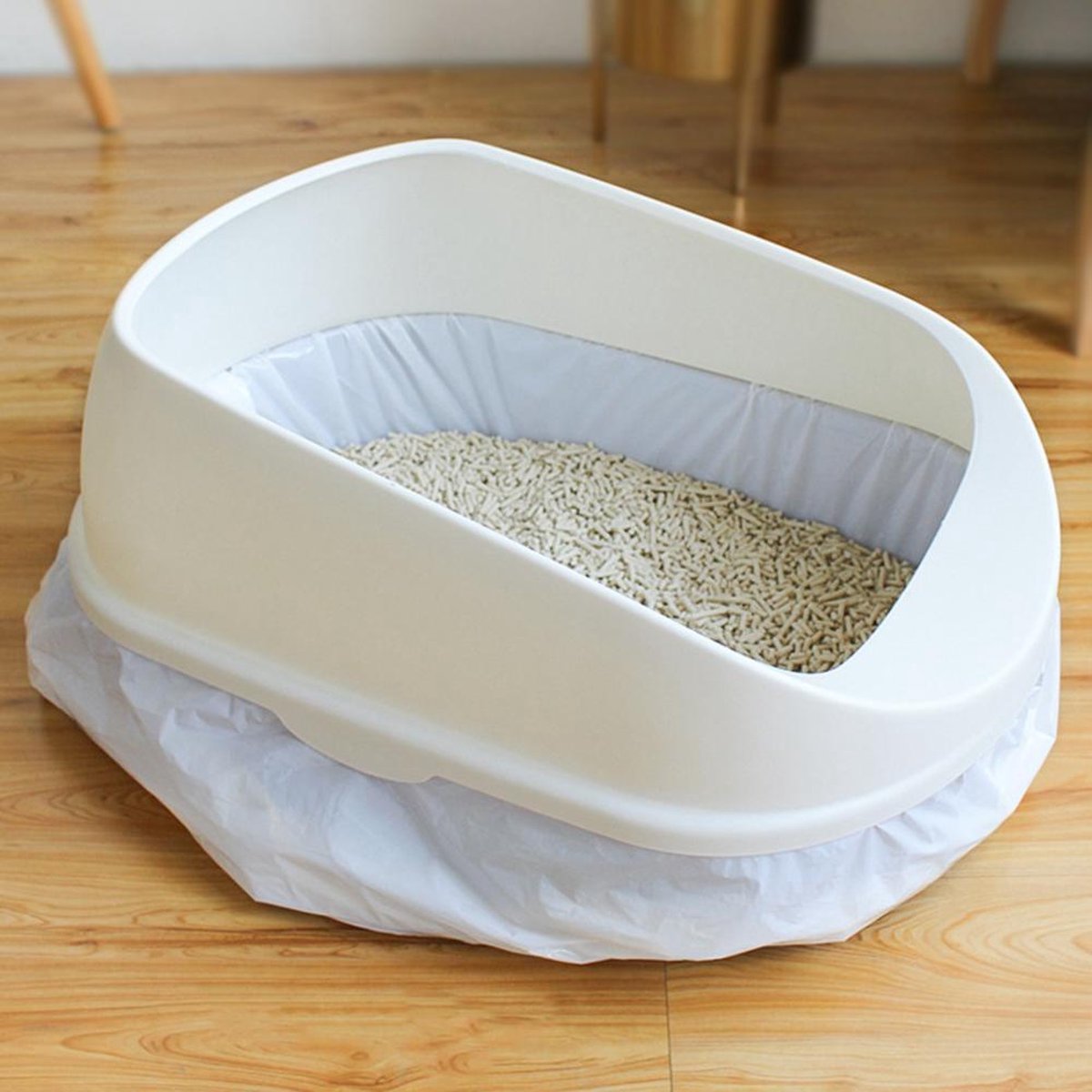 Merkloos Kattenbak Afvalzak 10 Stuks Geparfumeerd - Katten - Kitten - Kattenbakzakken Afm. 79x36 Cm
