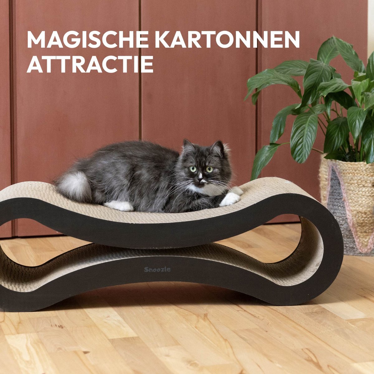  Snoozle Loop Krabpaal Voor Katten - Zwart - 86cm - Krabmeubel Voor Grote Katten - Karton