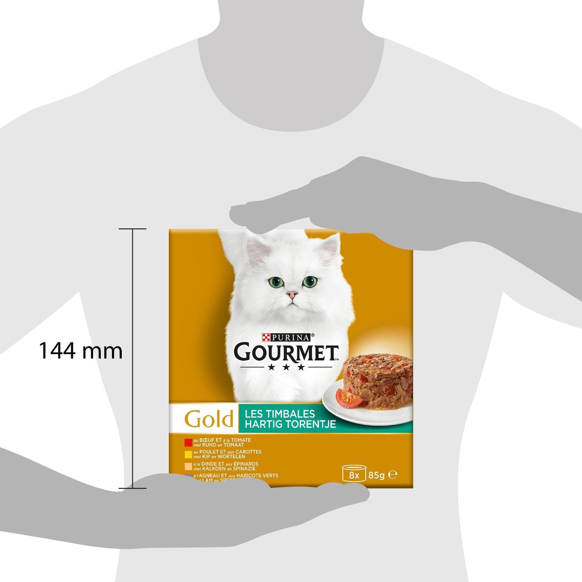  Gourmet Gold Hartig Torentje - Kattenvoer Natvoer - Vlees Met Groente Mix - 48 X 85 G