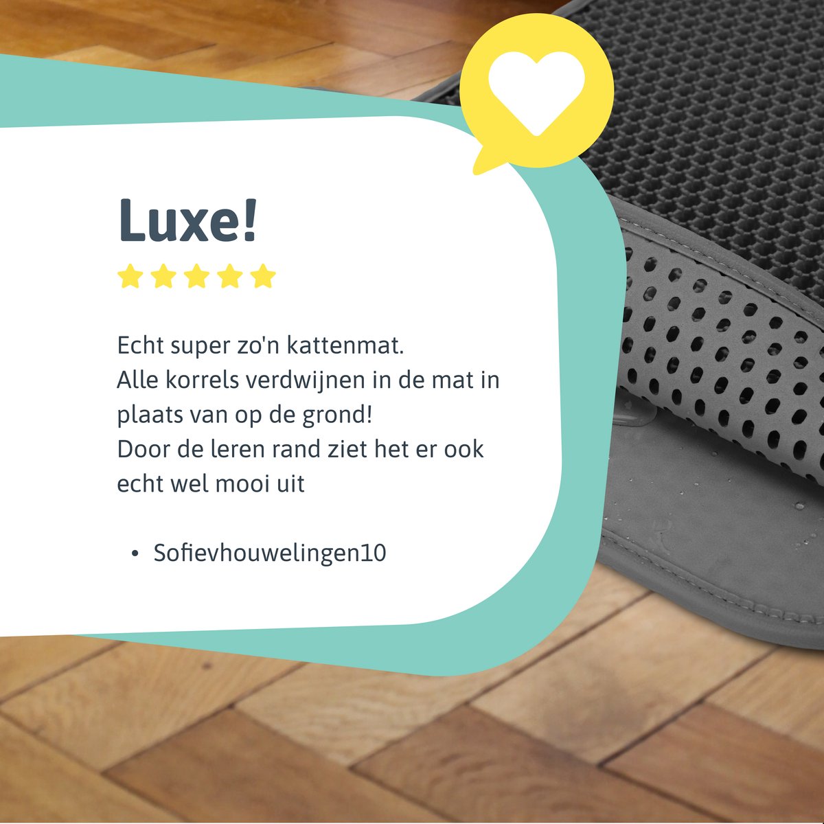  Kattenbakmat - 40 X 50 Cm - Grijs - Uitloopmat Kat - Kattenbakvulling - Opvang Ruimte - Grit Opvanger - Waterdicht - Eco-friendly