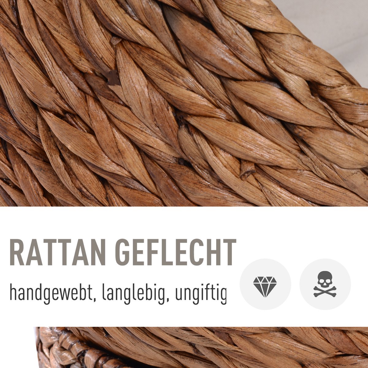  PawHut Kattenmand Rotan Kattennest Kattenbed Met Kussen Huisdierbed Bruin D30-104