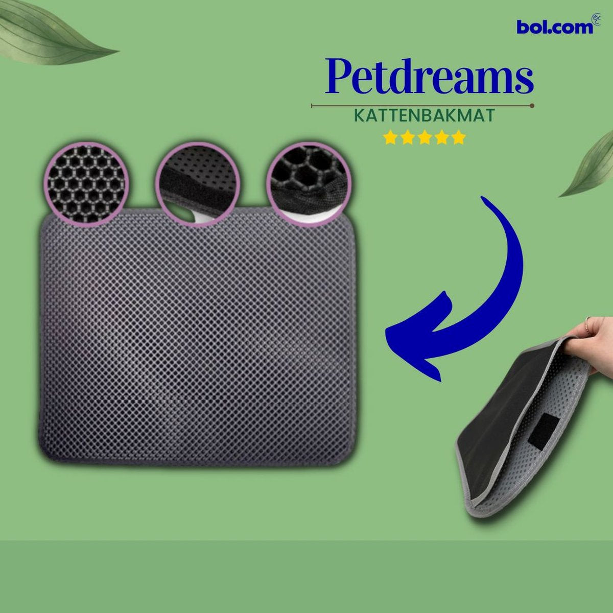  Professionele Kattenbakmat + Cadeau – Schoonloopmat Kattenbak – Katten Grit Opvanger – Dubbele Waterdichte Laag – Uitloopmat Kattenbak – Kattenverzorging – Kattenbak Accessoires - Gritmat – Kat Benodigdheden